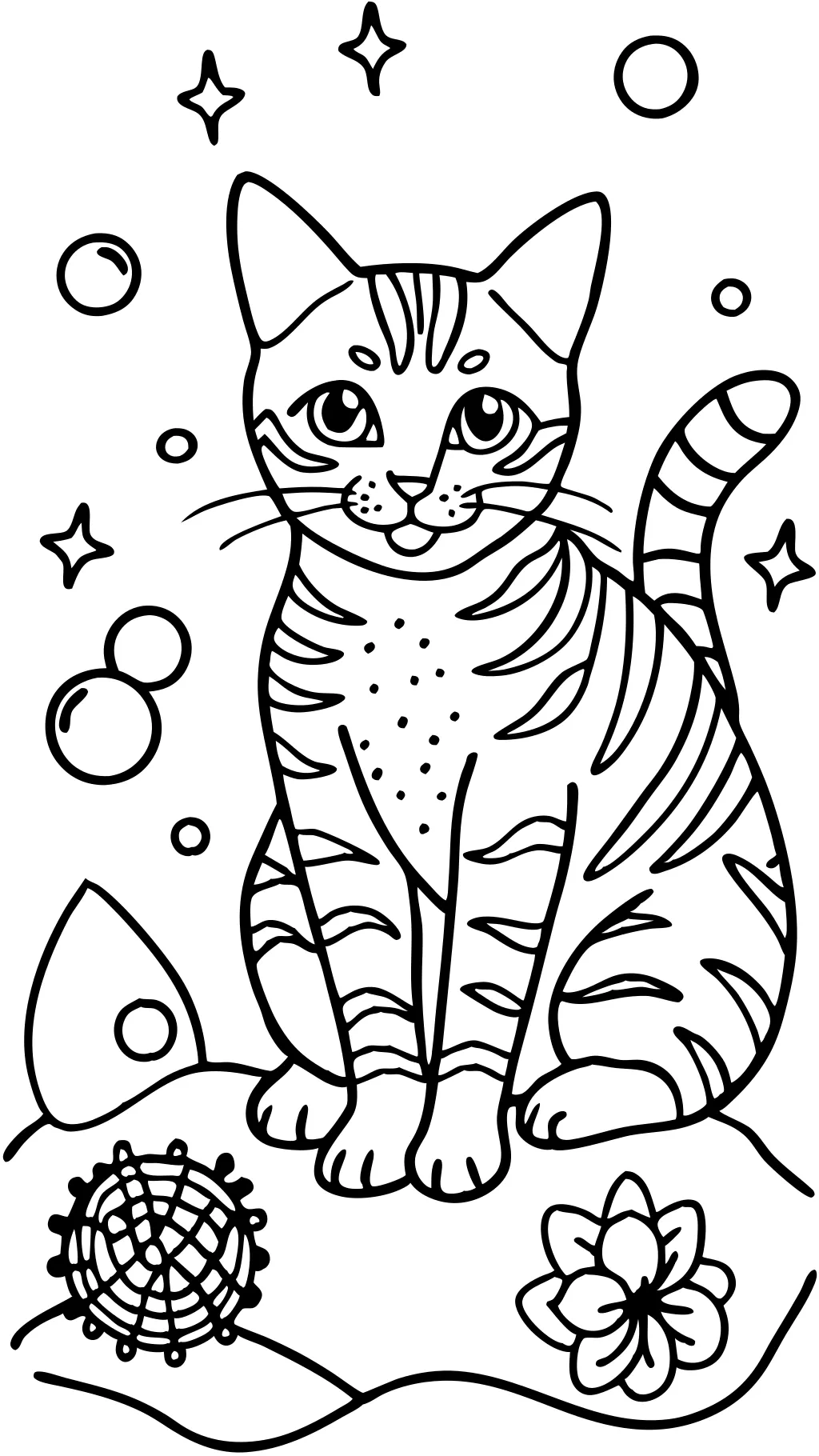 coloriage de chat tabby